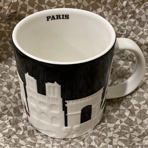 STARBUCKS BLACK & WHITE PARIS RELIEF MUG NEW LIMITED EDITION RARE DISCONTINUED!!